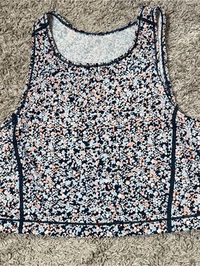 Sweaty Betty Kenza Crop Tank Size S  - Navy/Peach/White